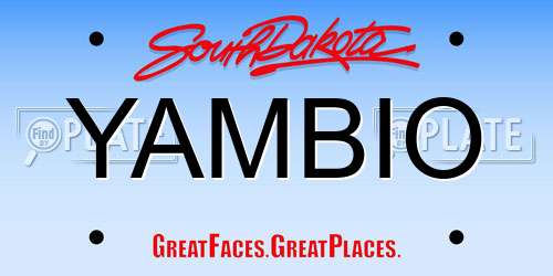 YAMBIO South Dakota License Plate
