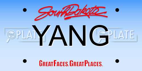 YANG South Dakota License Plate