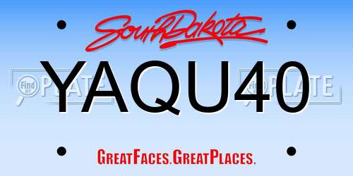 YAQU40 South Dakota License Plate