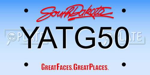YATG50 South Dakota License Plate