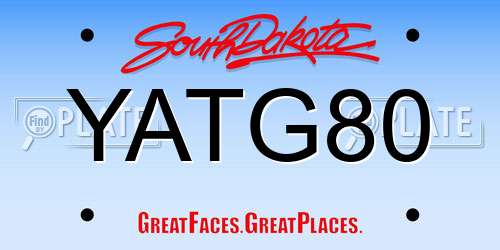 YATG80 South Dakota License Plate