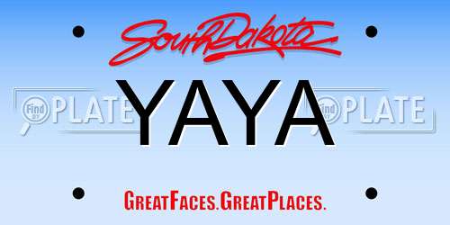 YAYA South Dakota License Plate