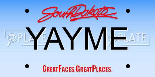YAYME South Dakota License Plate