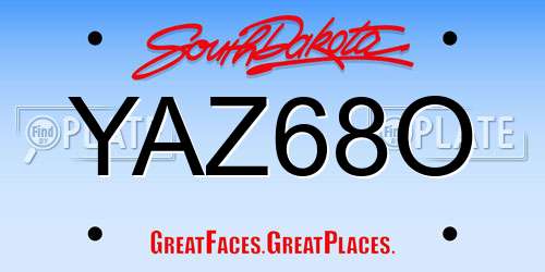 YAZ68O South Dakota License Plate