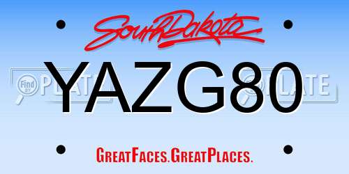 YAZG80 South Dakota License Plate