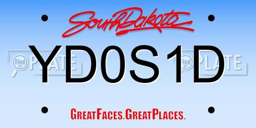 YD0S1D South Dakota License Plate