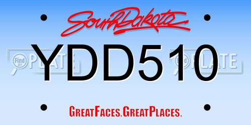 YDD510 South Dakota License Plate
