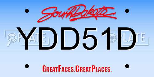YDD51D South Dakota License Plate