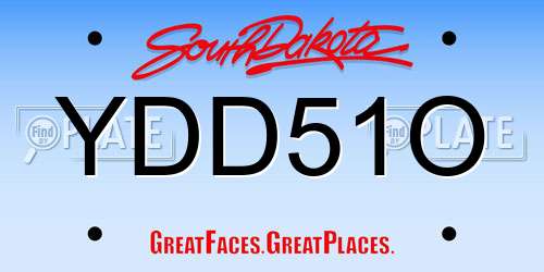 YDD51O South Dakota License Plate