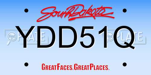 YDD51Q South Dakota License Plate