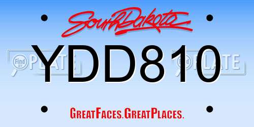 YDD810 South Dakota License Plate