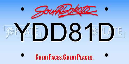 YDD81D South Dakota License Plate
