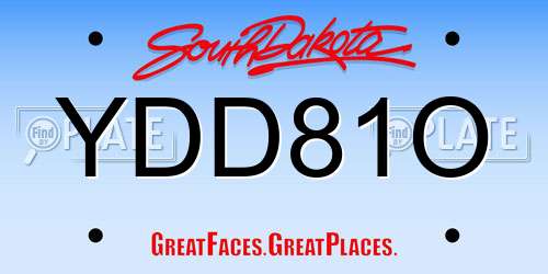 YDD81O South Dakota License Plate