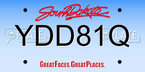 YDD81Q South Dakota License Plate