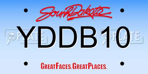 YDDB10 South Dakota License Plate