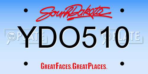 YDO510 South Dakota License Plate
