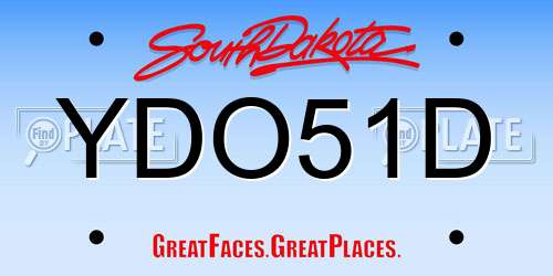 YDO51D South Dakota License Plate
