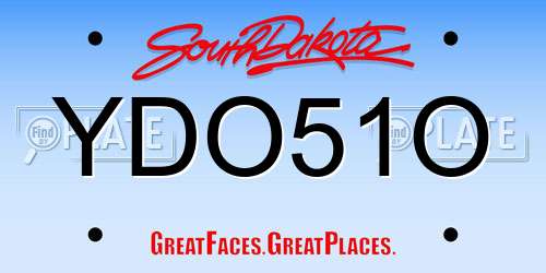 YDO51O South Dakota License Plate