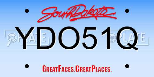 YDO51Q South Dakota License Plate