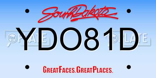 YDO81D South Dakota License Plate