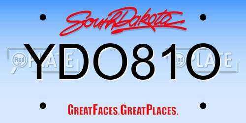 YDO81O South Dakota License Plate