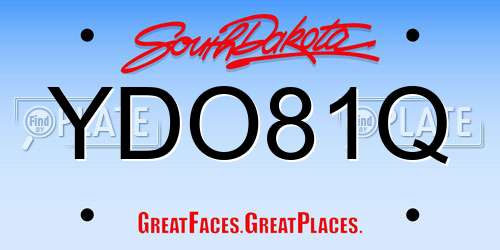YDO81Q South Dakota License Plate
