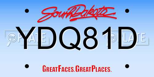 YDQ81D South Dakota License Plate