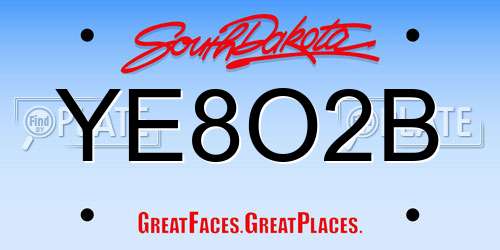 YE8O2B South Dakota License Plate