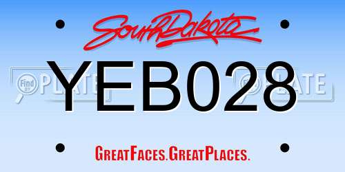 YEB028 South Dakota License Plate