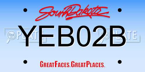 YEB02B South Dakota License Plate