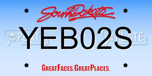 YEB02S South Dakota License Plate