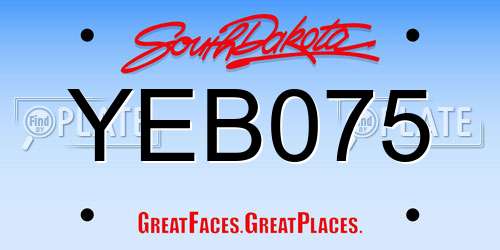 YEB075 South Dakota License Plate