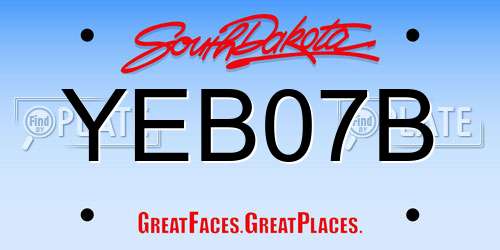 YEB07B South Dakota License Plate