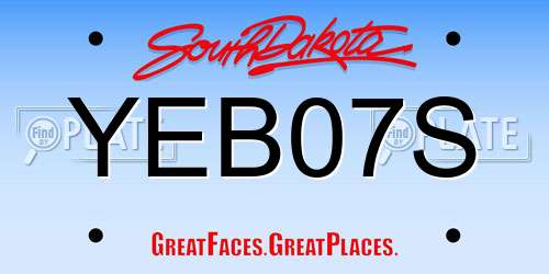 YEB07S South Dakota License Plate