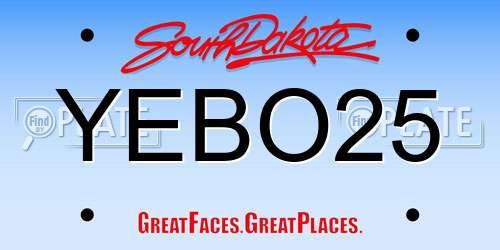 YEBO25 South Dakota License Plate