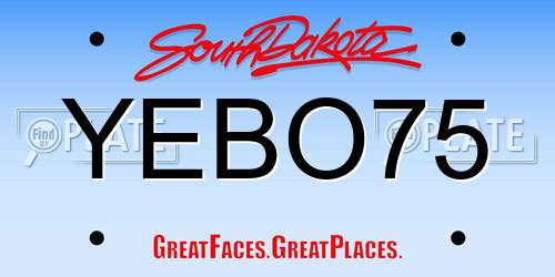 YEBO75 South Dakota License Plate