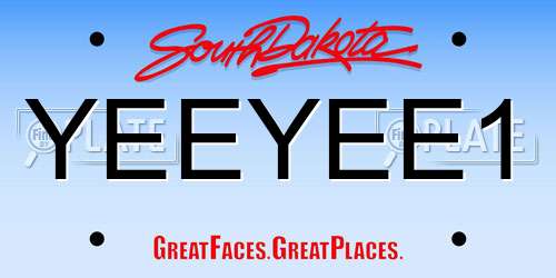 YEEYEE1 South Dakota License Plate