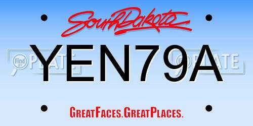 YEN79A South Dakota License Plate