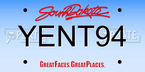 YENT94 South Dakota License Plate