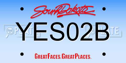 YES02B South Dakota License Plate