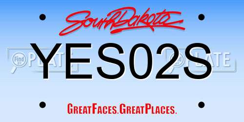 YES02S South Dakota License Plate