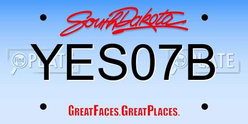 YES07B South Dakota License Plate