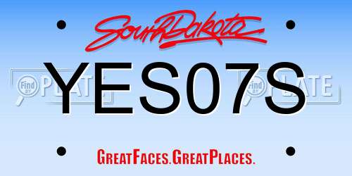 YES07S South Dakota License Plate
