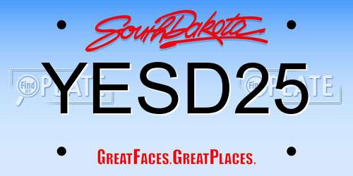 YESD25 South Dakota License Plate