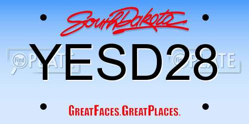 YESD28 South Dakota License Plate