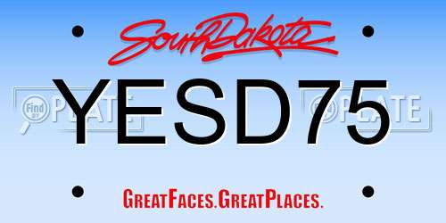 YESD75 South Dakota License Plate