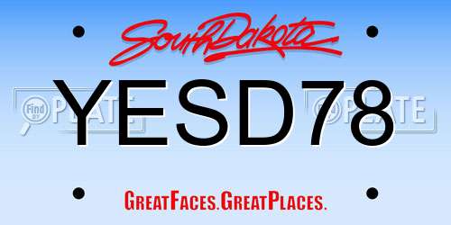 YESD78 South Dakota License Plate