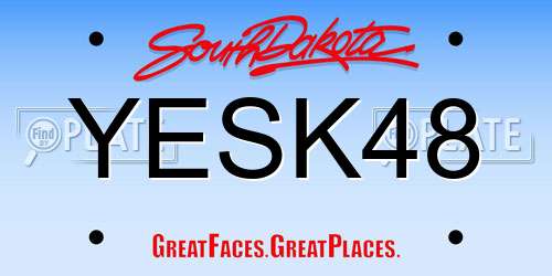 YESK48 South Dakota License Plate