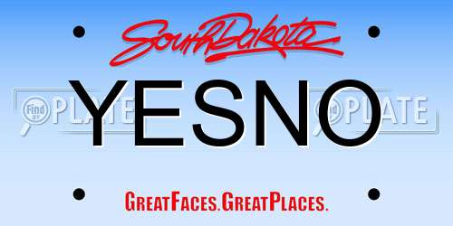 YESNO South Dakota License Plate