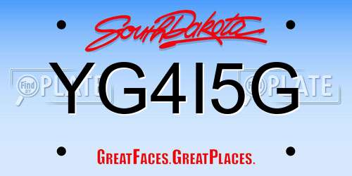 YG4I5G South Dakota License Plate